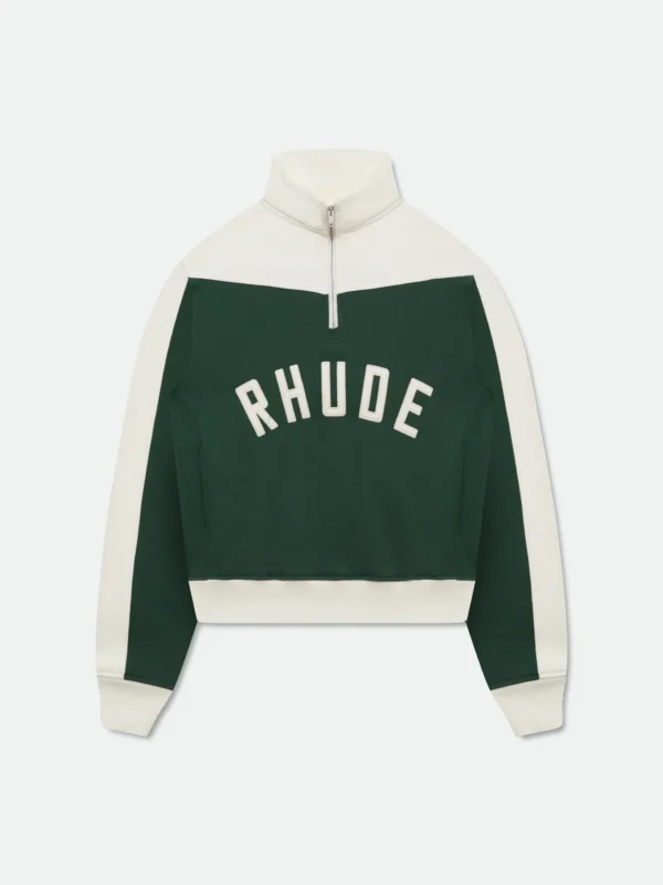 RHUDE CONTRAST QUARTER-ZIP HOODIE
